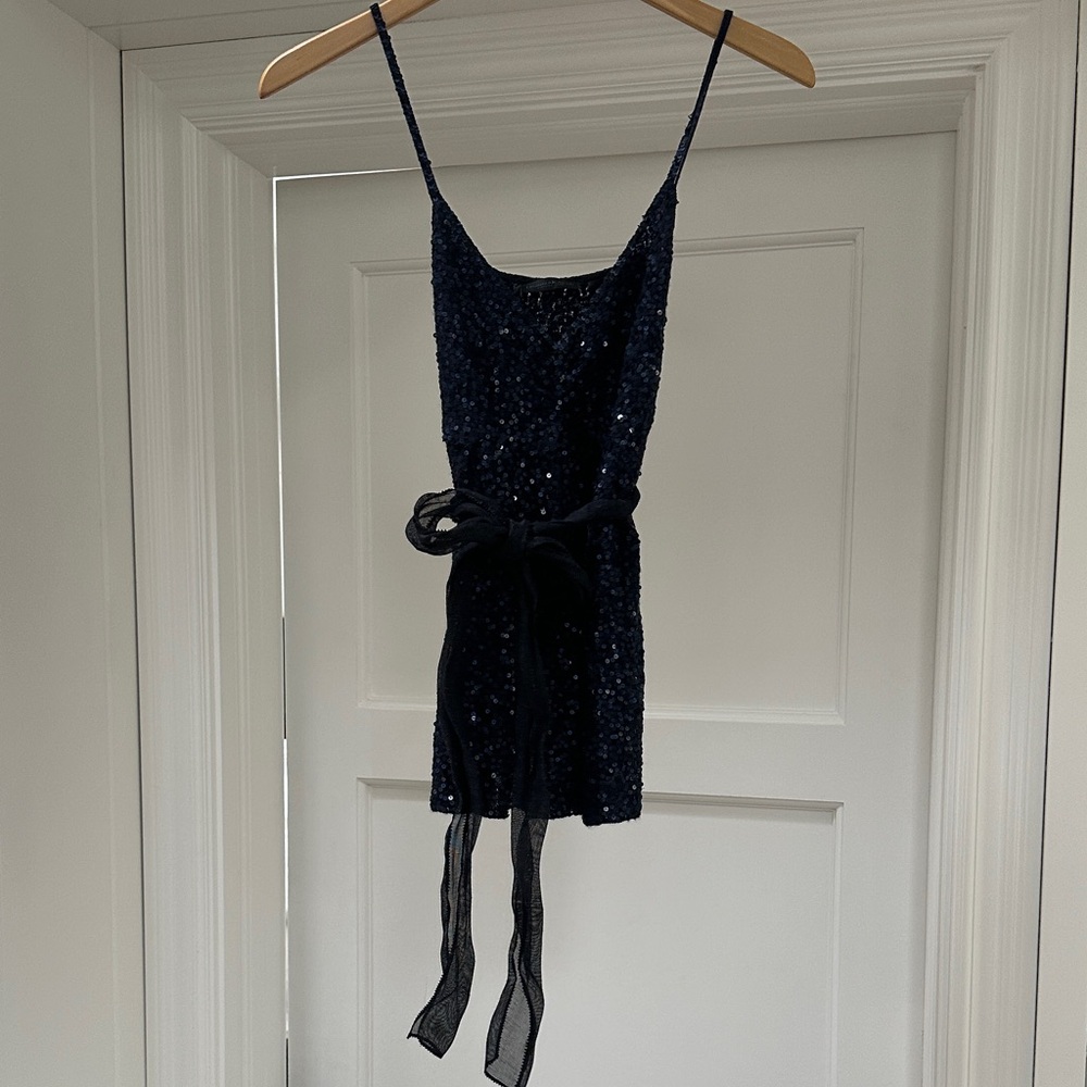 Donna Karan Midnight blue Sequin Tank Top